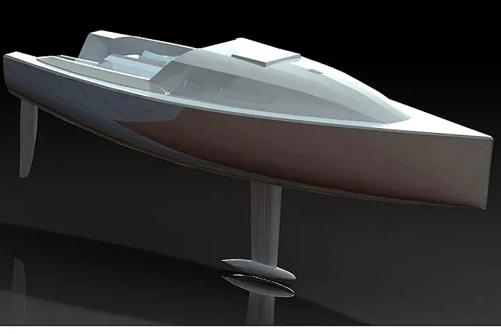 Render del casco y la quilla del Conte 24